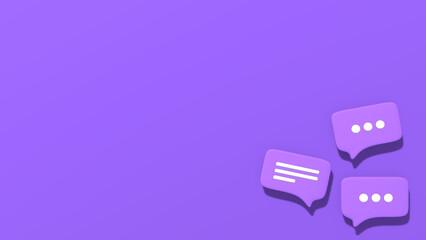 speech bubble with copy space 3d illustration, speech bubble 3d illustration, 3d speech bubble, suitable for graphic resource, advertisement, social media post and social media content.