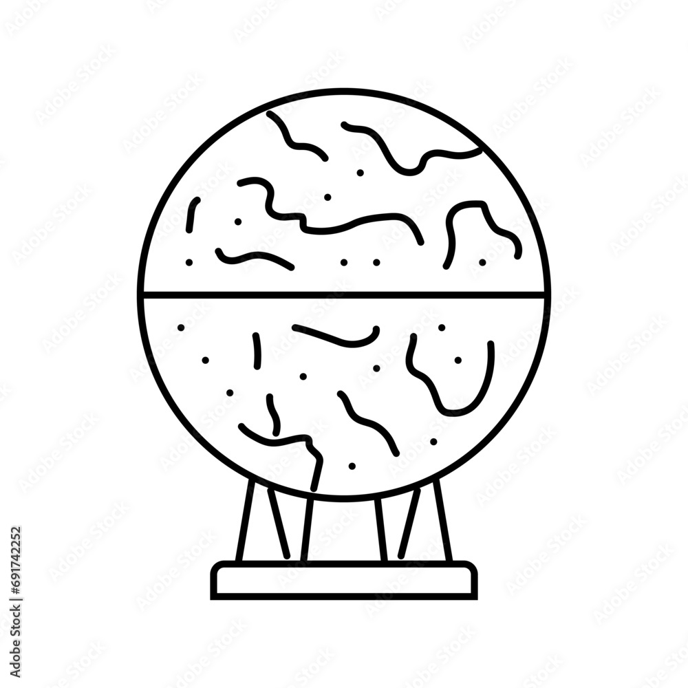 Poster mars globe planet line icon vector. mars globe planet sign. isolated contour symbol black illustrati