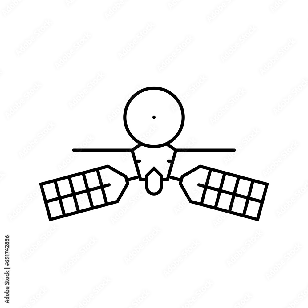 Poster mars reconnaissance orbiter planet line icon vector. mars reconnaissance orbiter planet sign. isolat