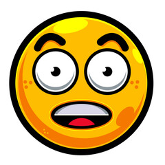 surprised emoji face vector yellow 