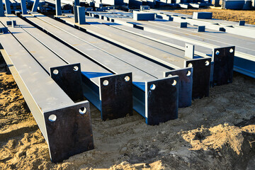 Building materials for nearby steel frame commercial structure to be built.