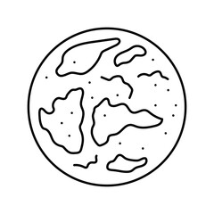 red planet mars planet line icon vector. red planet mars planet sign. isolated contour symbol black illustration