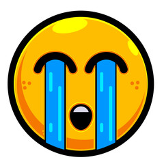 sad crying emoji face vector