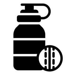 Water Bottle with cricket ball icon