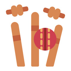 Stumps with cricket ball icon