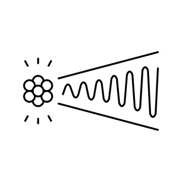 gamma rays nuclear energy line icon vector. gamma rays nuclear energy sign. isolated contour symbol black illustration