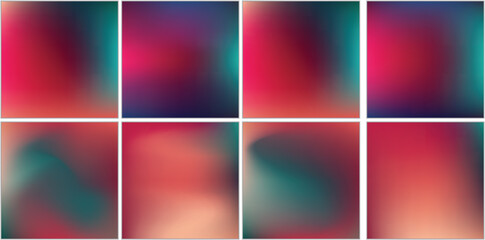 Abstract Creative concept vector multicolored blurred background set. For Web and Mobile Applications, art illustration template design, business infographic and social media, modern decoration.