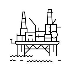oil rig platform petroleum engineer line icon vector. oil rig platform petroleum engineer sign. isolated contour symbol black illustration