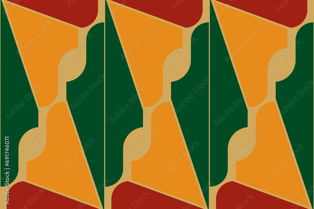 Aufkleber abstract of background vector. design retro of shape colorful on yellow background. design print for