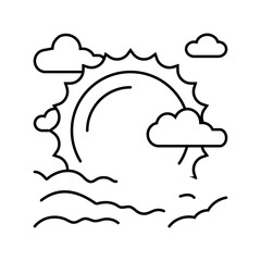 sun sunset summer sunlight line icon vector. sun sunset summer sunlight sign. isolated contour symbol black illustration