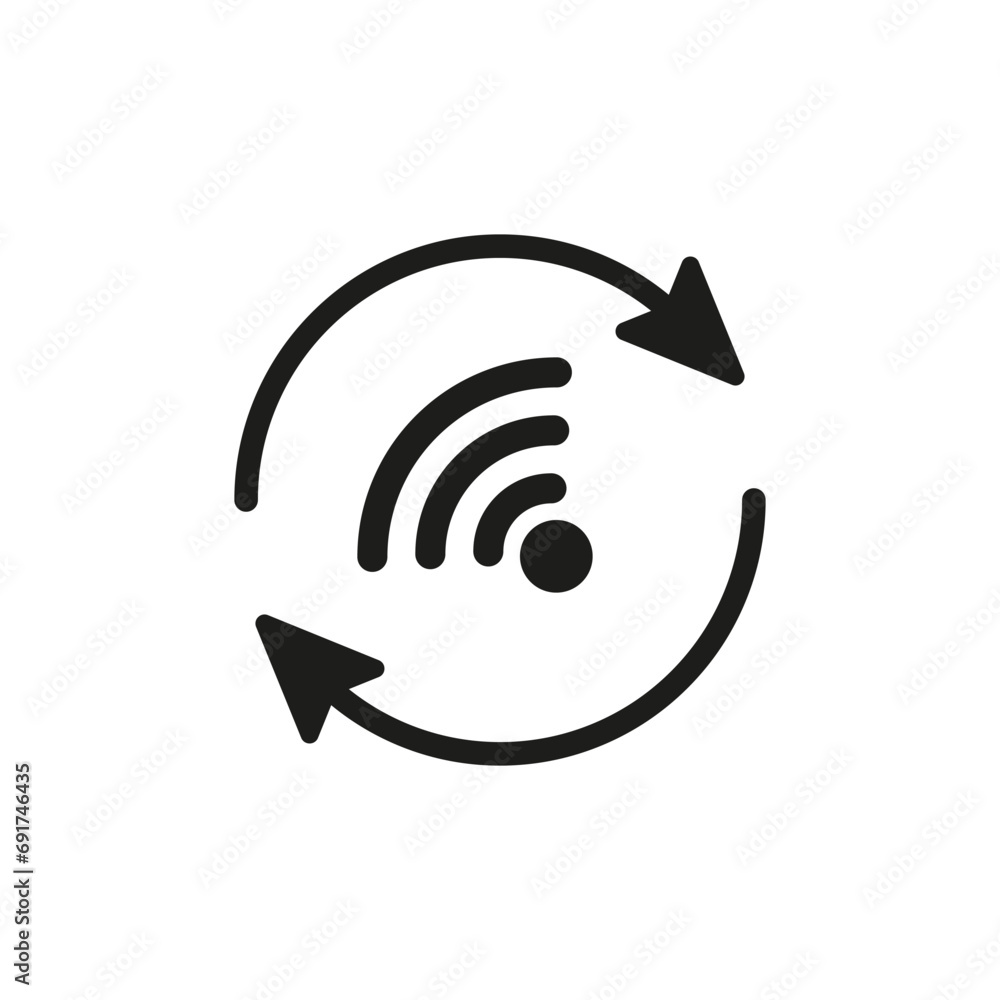 Aufkleber wifi signal in circular arrow. connecting process icon. vector illustration. eps 10.