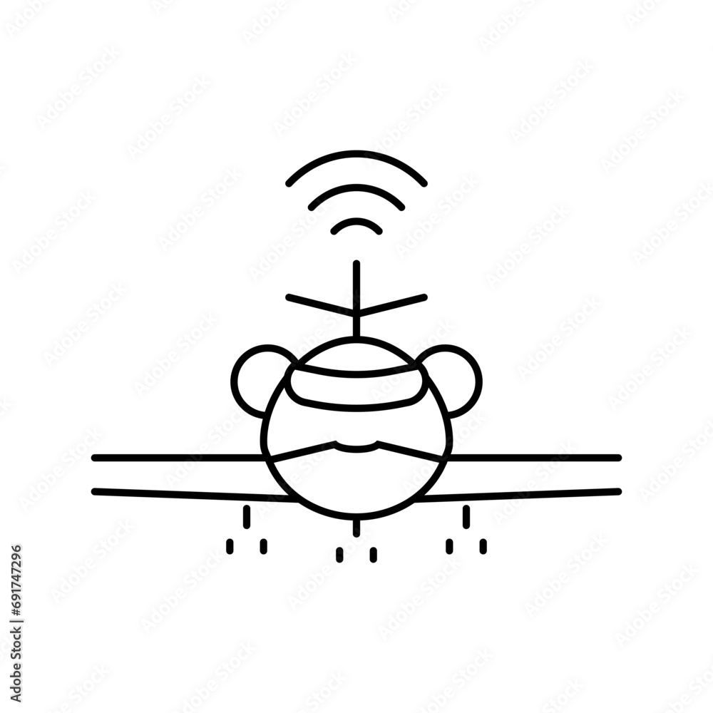 Aufkleber flight control system aeronautical engineer line icon vector. flight control system aeronautical eng