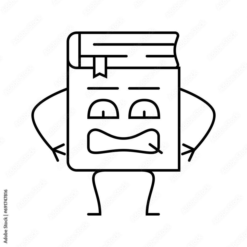 Poster reader book character line icon vector. reader book character sign. isolated contour symbol black il