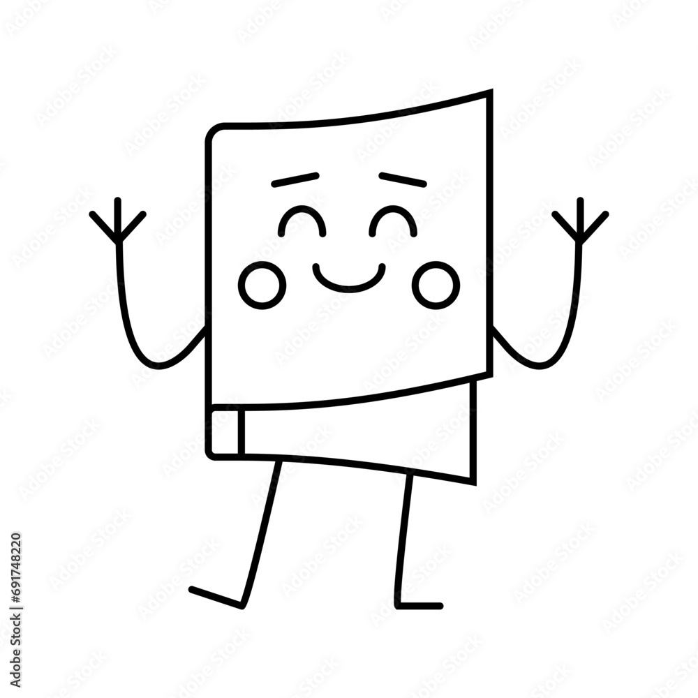 Poster learning book character line icon vector. learning book character sign. isolated contour symbol blac