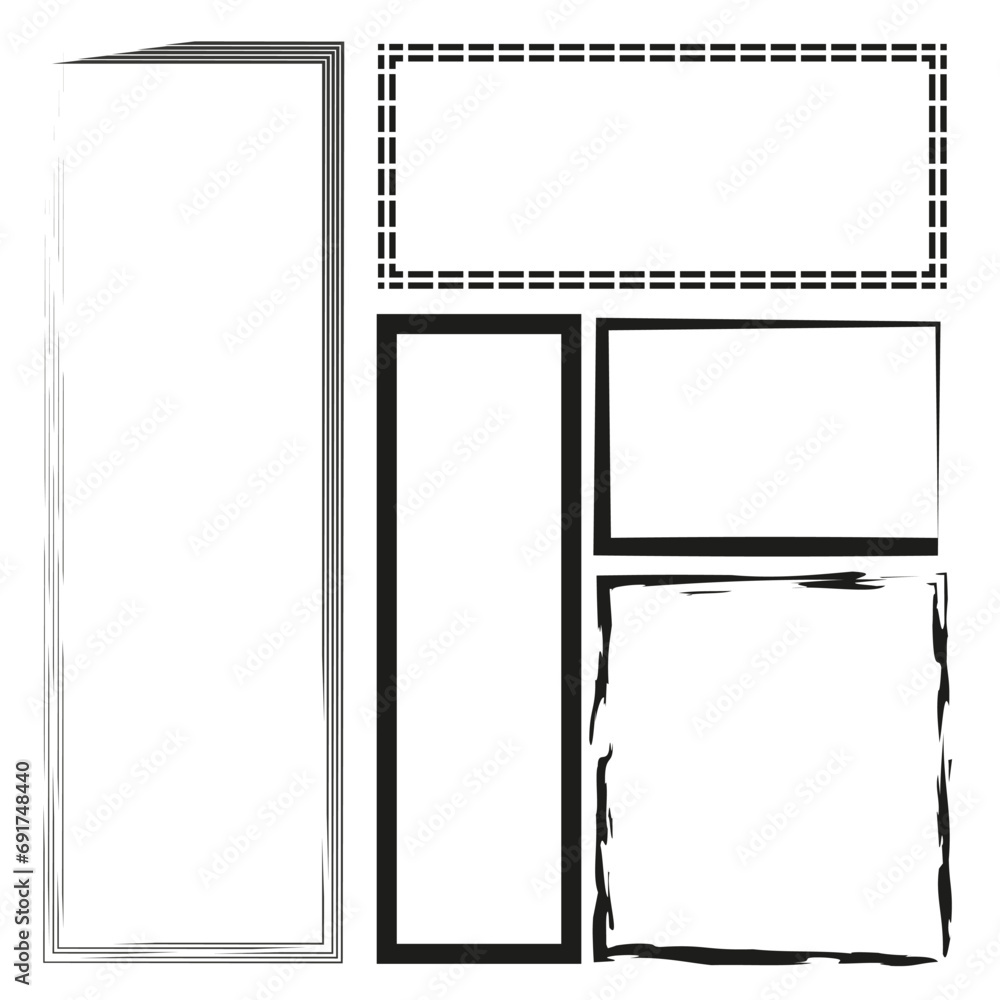 Poster grunge style set of square and rectangle shapes. vector illustration. eps 10.