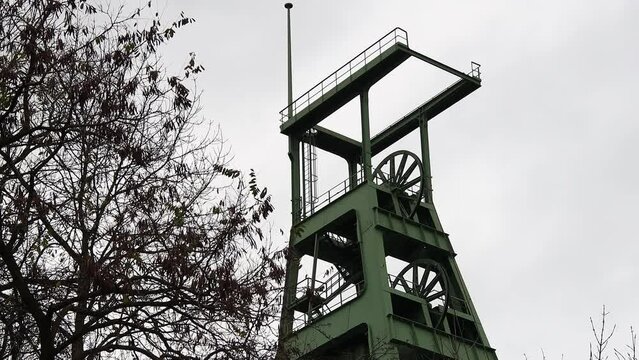 a mining tower in the ruhrgebiet in germany 4k 25fps video