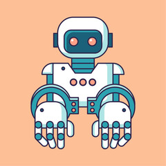 Ai Robot in handcuffs. Crimes of artificial intelligence. Ethical use of AI. Flat vector illustration.