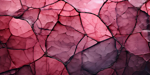 Abstract background of cracked red and purple textures resembling dry earth or artistic mosaic.