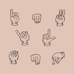 Hand sign for disability hand drawn illustration vector