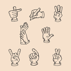 Fototapeta premium Hand sign for disability hand drawn illustration vector