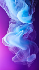 Abstract blue smoke on a purple background