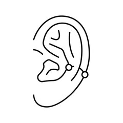 anti helix piercing earring line icon vector. anti helix piercing earring sign. isolated contour symbol black illustration