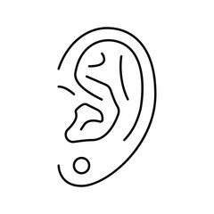 earlobe piercing fashion beauty line icon vector. earlobe piercing fashion beauty sign. isolated contour symbol black illustration