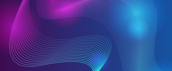 Purple violet and blue vector tech modern futuristic with line in glowing background. Minimalist modern technology line concept for banner, flyer, card, or brochure cover