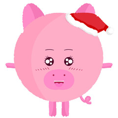 Cute pig at Christmas time