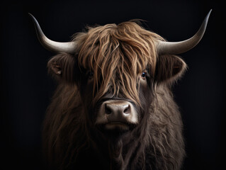 Scottish highlander cow in fine art generatieve ai