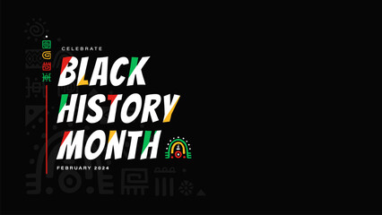Black history month background design with african art pattern using for poster or banner event - obrazy, fototapety, plakaty