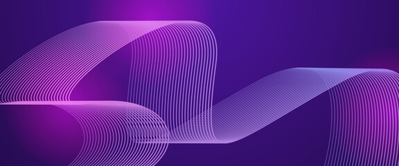 Purple violet vector glowing tech line modern abstract background. Minimalist modern technology line concept for banner, flyer, card, or brochure cover