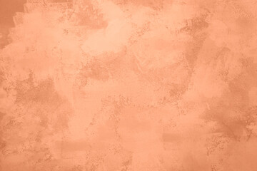 Peach Fuzz toned colour grunge decorative wall background. Art rough stylized texture banner trendy color 2024. Grunge Peach Fuzz color texture