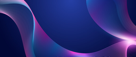 Blue and purple violet vector tech line modern abstract background. Technology modern business wave line banner background