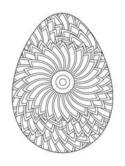 Easter Earth Day flower coloring page. A page for coloring book: fascinating and relaxing job for children and adults. Zentangle drawing. Easter coloring book art, Easter eggs vector.