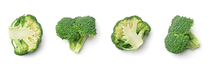 Broccoli collection isolated on white