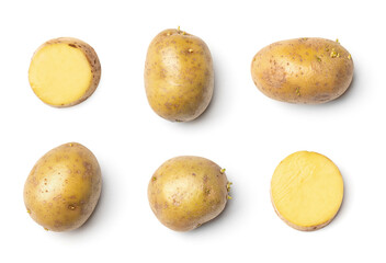 Potato collection isolated on white