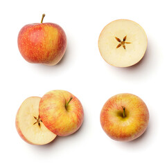 Apples collection isolated on white