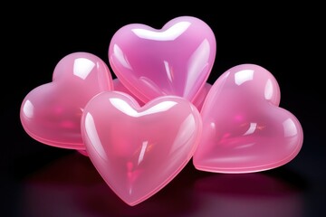 Obraz premium pink heart shaped shapes with stars Valentine's Day.