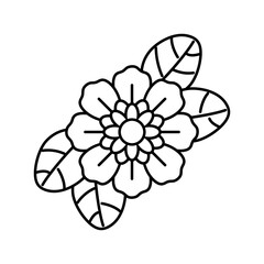 flower tattoo art vintage line icon vector. flower tattoo art vintage sign. isolated contour symbol black illustration
