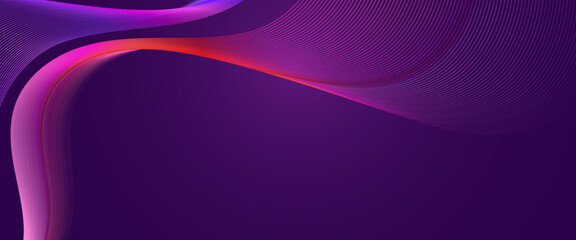 Red and purple violet vector modern line abstract technology background. Technology modern business wave line banner background