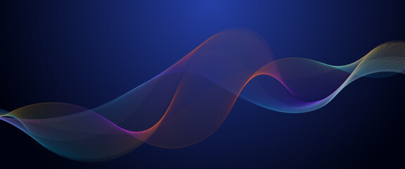 Colorful colourful vector abstract line modern tech on neon background. Technology modern business wave line banner background