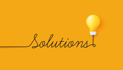 solution thinking ideas and innovation with lightbulb creative concept background
