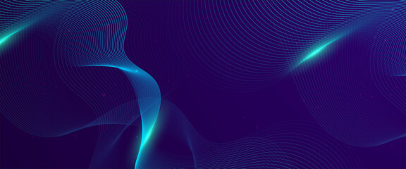 Blue vector tech modern futuristic with line in glowing background. Abstract background with flowing particles. Digital future technology concept. Vector illustration.