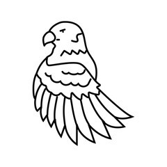 eagle tattoo art vintage line icon vector. eagle tattoo art vintage sign. isolated contour symbol black illustration