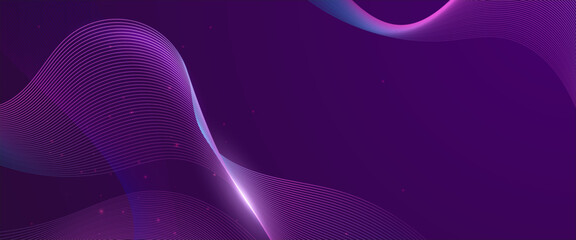 Purple violet vector tech line modern abstract background. Abstract background with flowing particles. Digital future technology concept. Vector illustration.