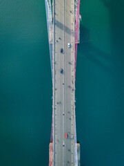 Aerial View of Merah Putih Bridge in Ambon Bay, Maluku Province, Indonesia