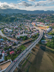 Aerial View of Merah Putih Bridge in Ambon Bay, Maluku Province, Indonesia