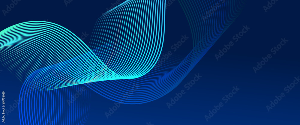 Fototapete green and blue vector abstract futuristic modern technology neon background with line. abstract tech