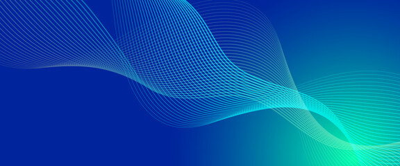 Green and blue vector abstract modern technology background with glowing line. Abstract technology particles lines mesh background. Vector abstract graphic design banner pattern web.